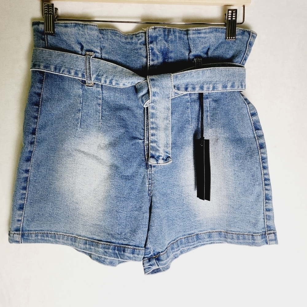 NWT BLACK LABEL C'EST TOI paperbag jean shorts